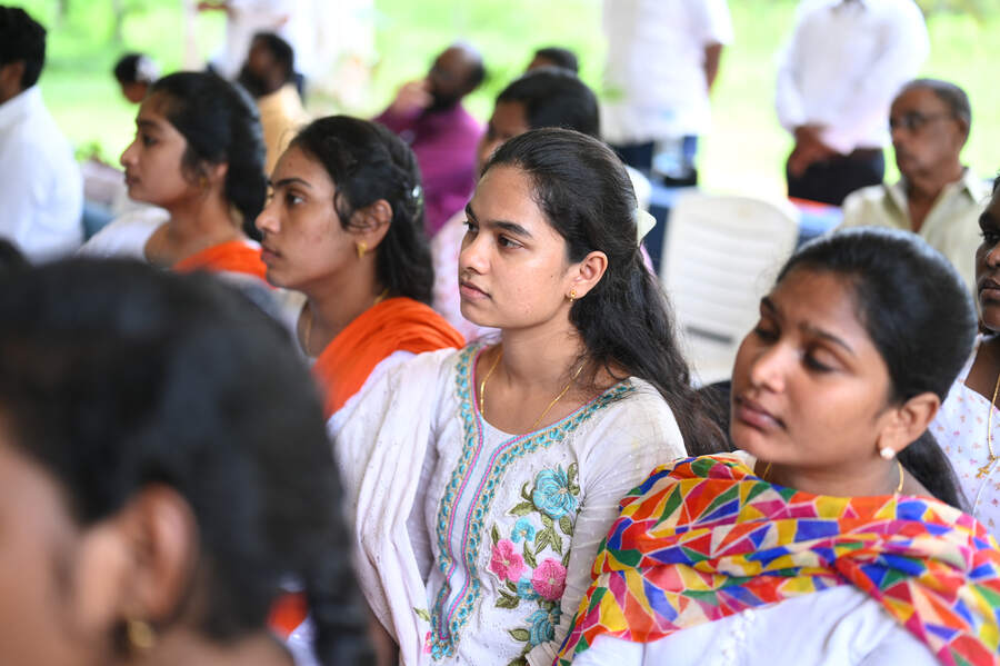 Students listening during chapel